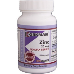 Zinc 20mg (Hypoallergenic) 100 kaps. Kirkman