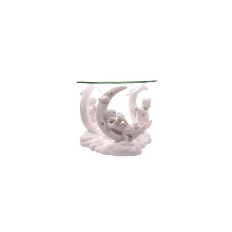 Biała figurka Cherubinówi z naczynkiem wys.10 cm, śr.12 cm CHE43 Puckator