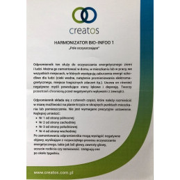 Harmonizator "Pole oczyszczające" - bio-info 1 Creatos
