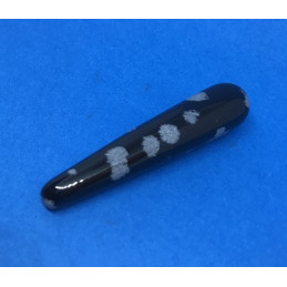 Różdżka do masażu z obsydianu śnieżnego 80 x 18 x 5 mm  waga ok.35 g