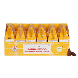 Kadzidełka stożkowe Backflow SANDALWOOD (z przepływem wstecznym)