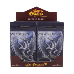 Kadzidła stożkowe SILVER DRAGON od Anne Stokes (15 szt)