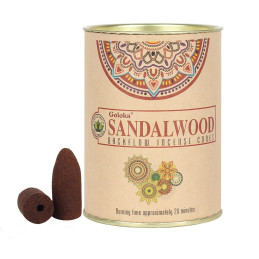 Kadzidełka stożkowe Backflow SANDALWOOD Goloka (przepływ zwrotny)