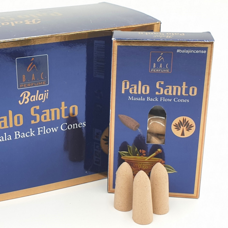 Kadzidełka stożkowe PALO SANTO Balaji Malasa (kadzidełka z przepływem wstecznym, zwrotnym)